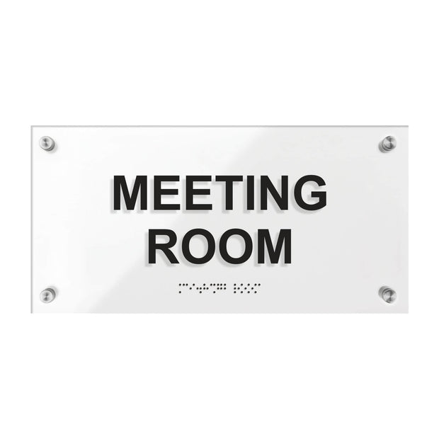 Акриловая табличка для переговорных «Meeting room» со шрифтом Брайля — «Classic» дизайн