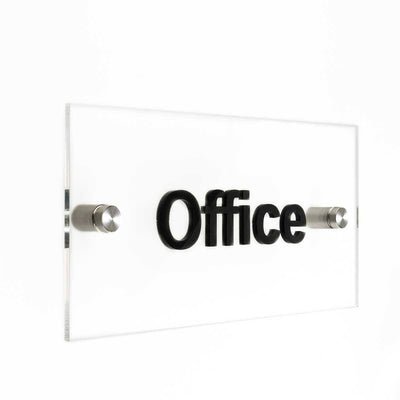 Acrylic Door Signs Door Signs glass/black words Bsign