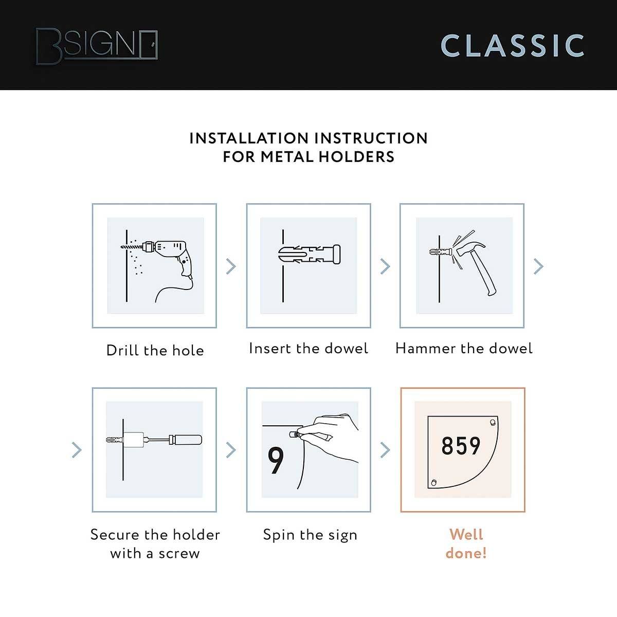 Acrylic Door Signs installation instructions Bsign