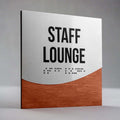 Табличка Staff Lounge з дерева та металу з шрифтом Брайля для інтер’єру - Photo #11
