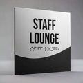 Інтер’єрна табличка Staff Lounge з металу та дерева з шрифтом Брайля - Photo #13
