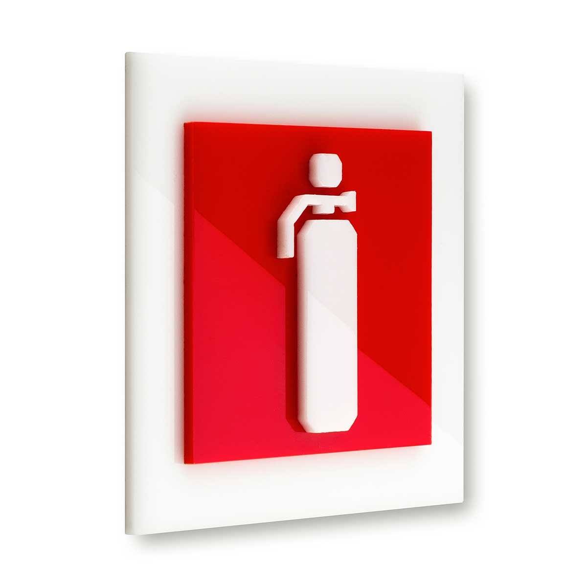 Acrylic Fire Extinguisher Safety Sign Information signs white base Bsign