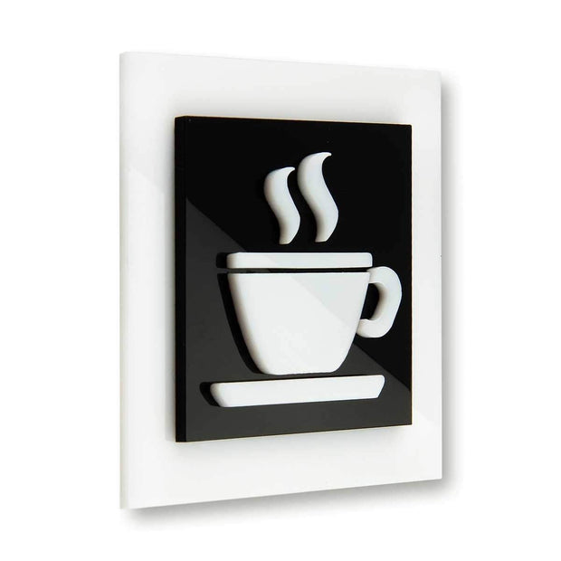 Acrylic Office Kitchen Sign Information signs black/white symbol Bsign