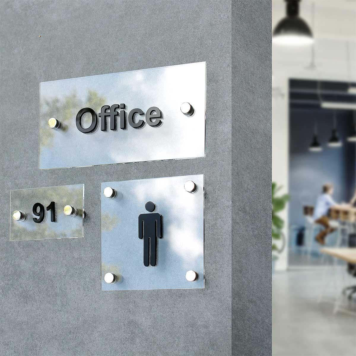 Acrylic Staff Only Sign for Office Information signs black symbol Bsign