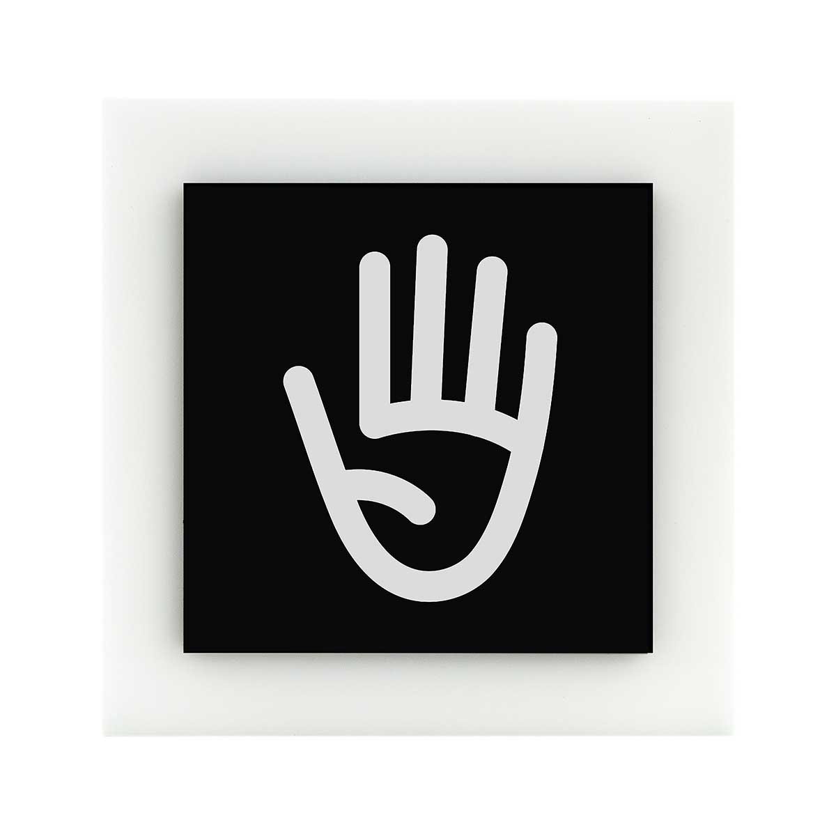 Acrylic Employees Only Door Sign black/white symbol Bsign