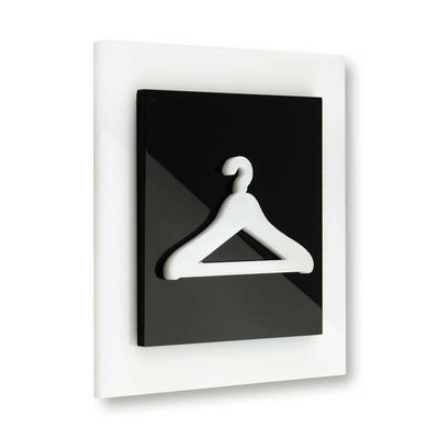 Acrylic Interior Wardrobe Sign Information signs black/white symbol Bsign