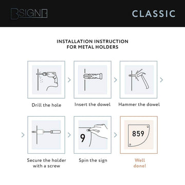 Acrylic Wardrobe Signs with Metal Holders Information signs mounting instructionssymbol Bsign - Photo #5