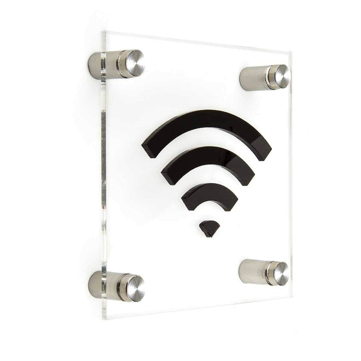 Acrylic Sign Wi-Fi Information signs black symbol Bsign