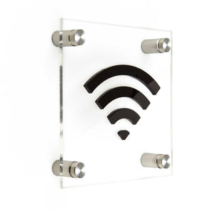 Acrylic Sign Wi-Fi Information signs black symbol Bsign