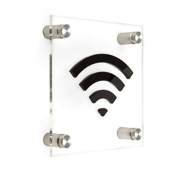 Acrylic Sign Wi-Fi Information signs black symbol Bsign - Photo #1