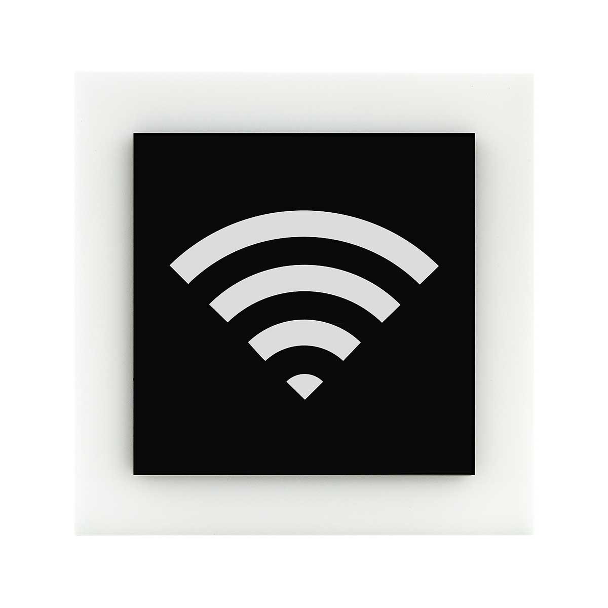 Acrylic Wi-Fi Sign for Waiting Room Information signs black/white symbol Bsign