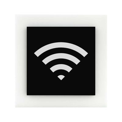 Acrylic Wi-Fi Sign for Waiting Room Information signs black/white symbol Bsign