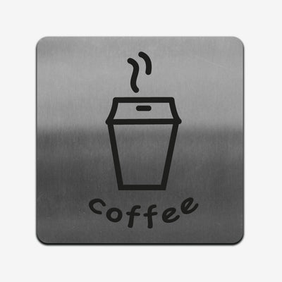 Coffee - Stainless Steel Sign Information signs square Bsign