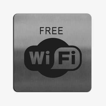 Free Wi-Fi - Stainless Steel Sign Information signs square Bsign - Photo #1