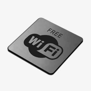 Free Wi-Fi - Stainless Steel Sign Information signs square Bsign - Photo #2