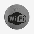 Free Wi-Fi - Stainless Steel Sign Information signs circle Bsign - Photo #3
