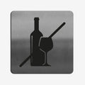 No Alcohol - Steel Sign Information signs square Bsign - Photo #2