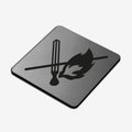 No Fire - Stainless Steel Sign Information signs square Bsign - Photo #2