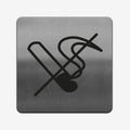 Stainless Steel Sign of No Smoking Information signs square Bsign - Photo #1