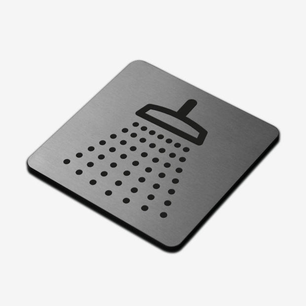 Shower - Stainless Steel Sign square Information signs square Bsign