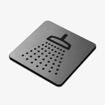 Shower - Stainless Steel Sign square Information signs square Bsign - Photo #2