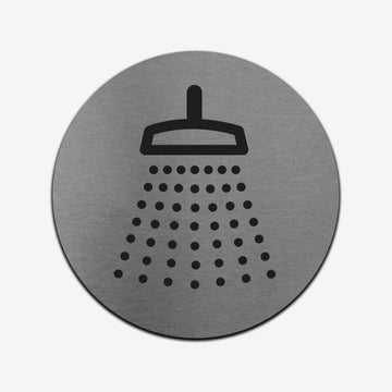 Shower - Stainless Steel Sign square Information signs circle Bsign - Photo #3