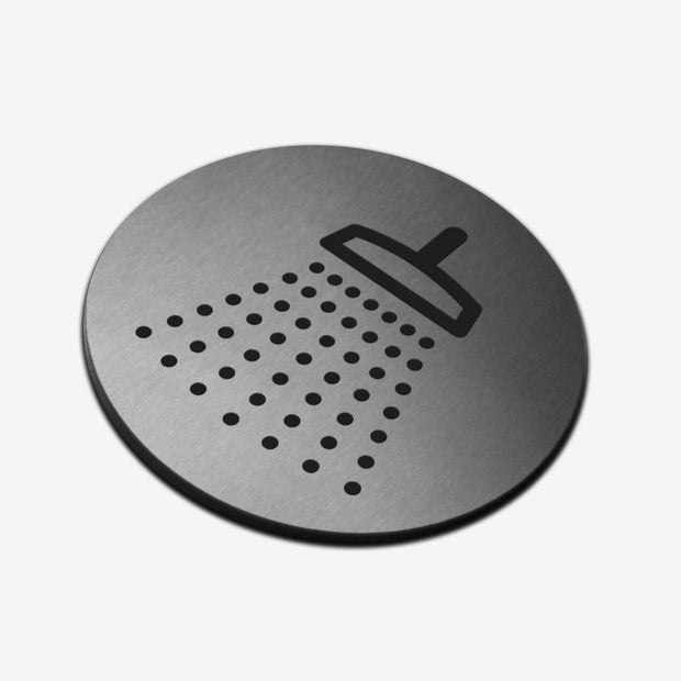 Shower - Stainless Steel Sign square Information signs circle Bsign