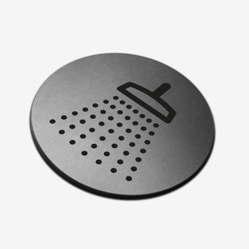 Shower - Stainless Steel Sign square Information signs circle Bsign - Photo #4