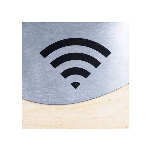 Steel Wi-Fi Signs Information signs Natural wood Bsign