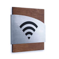 Steel Wi-Fi Plate for Waiting Room Information signs Indian Rosewood Bsign - Photo #5
