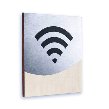 Steel Wi-Fi Signs Information signs Natural wood Bsign - Photo #6