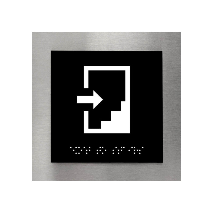 Табличка "Сходи" зі шрифтом Брайля: Нержавіюча сталь і акрил — «Modern» дизайн