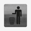 Trash Bin - Stainless Steel Sign Information signs square Bsign - Photo #1