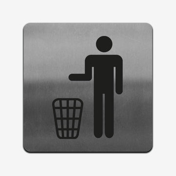 Trash Bin - Stainless Steel Sign Information signs square Bsign - Photo #1