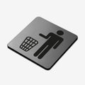 Trash Bin - Stainless Steel Sign Information signs square Bsign - Photo #2
