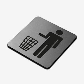 Trash Bin - Stainless Steel Sign Information signs square Bsign - Photo #2