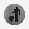 Trash Bin - Stainless Steel Sign Information signs circle Bsign - Photo #3
