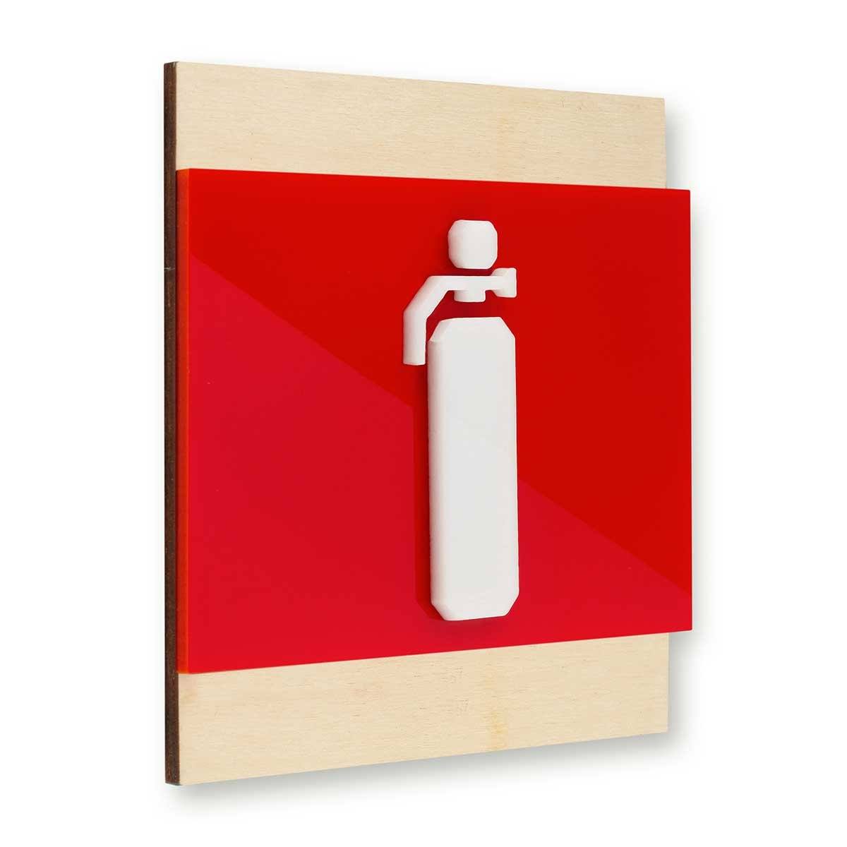 Extinguisher Fire Safety Wooden Wall Sign Information signs Natural wood Bsign