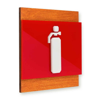 Extinguisher Fire Safety Wooden Wall Sign Information signs Walhunt Bsign