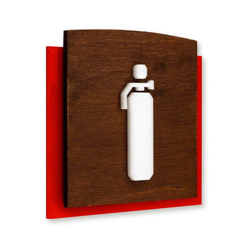 Wood Extinguisher Fire Safety Sign for Office Information signs Indian Rosewood Bsign - Photo #1