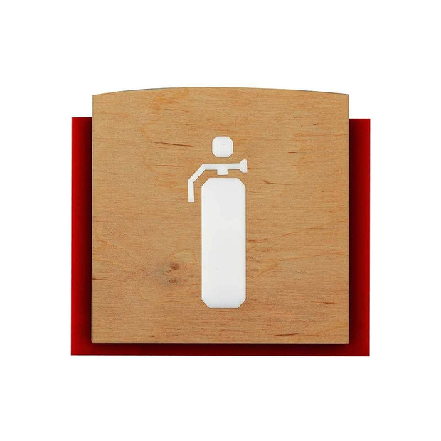 Wood Extinguisher Fire Safety Sign for Office Information signs Natural wood Bsign
