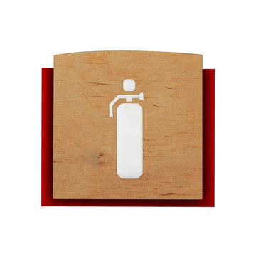 Wood Extinguisher Fire Safety Sign for Office Information signs Natural wood Bsign - Photo #6