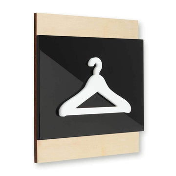 Wooden Hanger Pictogram for Wardrobe Information signs Natural wood Bsign - Photo #8