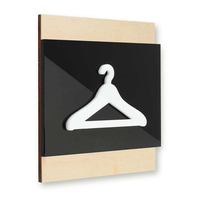 Wooden Hanger Pictogram for Wardrobe Information signs Natural wood Bsign