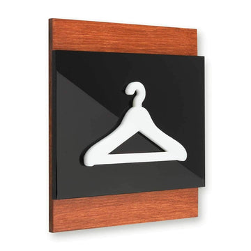 Wooden Hanger Pictogram for Wardrobe Information signs Walhunt Bsign - Photo #5