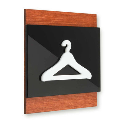 Wooden Hanger Pictogram for Wardrobe Information signs Walhunt Bsign