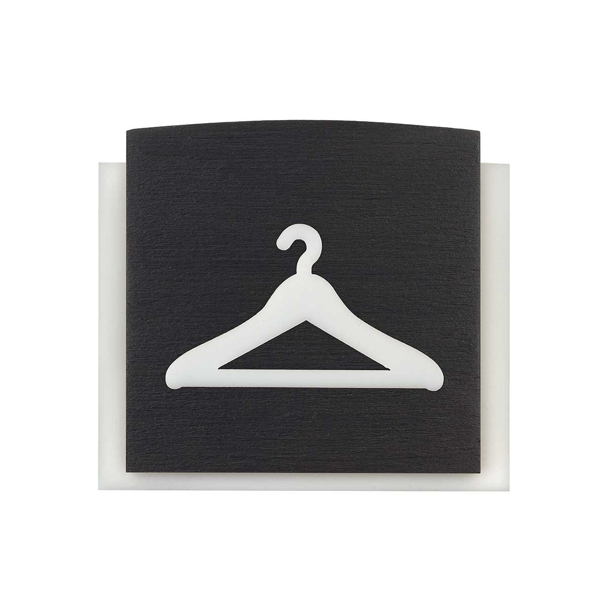 Wooden Hanger Pictogram for Wardrobe Information signs back side Bsign