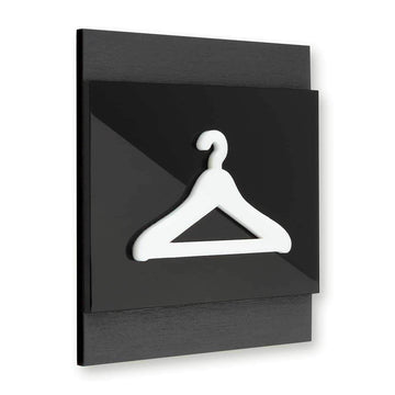 Wooden Hanger Pictogram for Wardrobe Information signs Anthracite Gray Bsign - Photo #6
