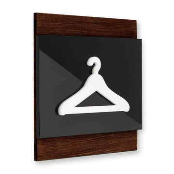 Wooden Hanger Pictogram for Wardrobe Information signs Indian Rosewood Bsign - Photo #7