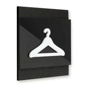 Wooden Hanger Pictogram for Wardrobe Information signs Dark Wenge Bsign